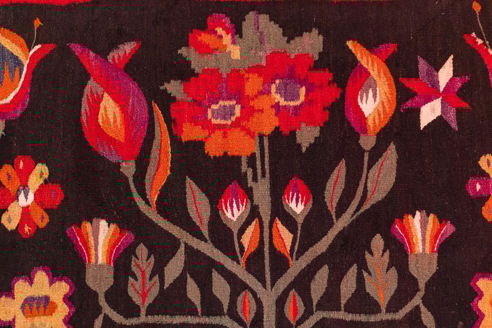 Closeup of ancient Ukrainian traditional carpet for design purpose