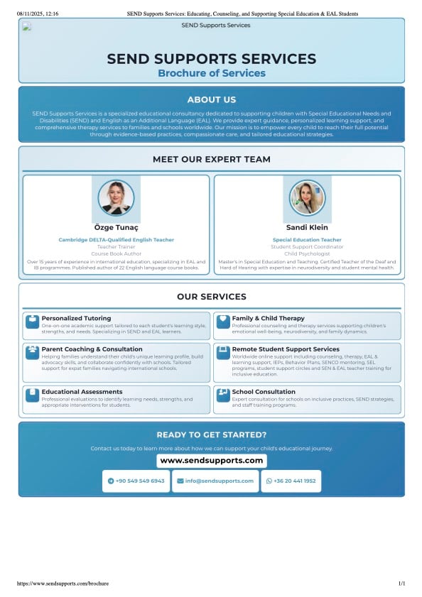 SEND Supports Services Brochure