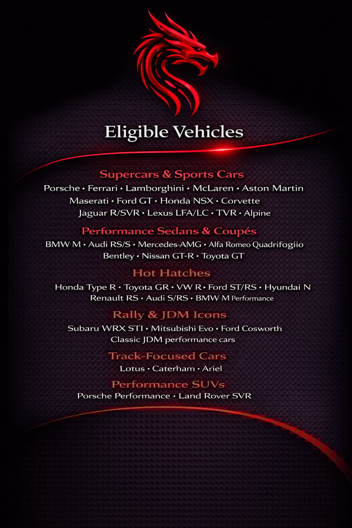 Eligible cars for club membership
