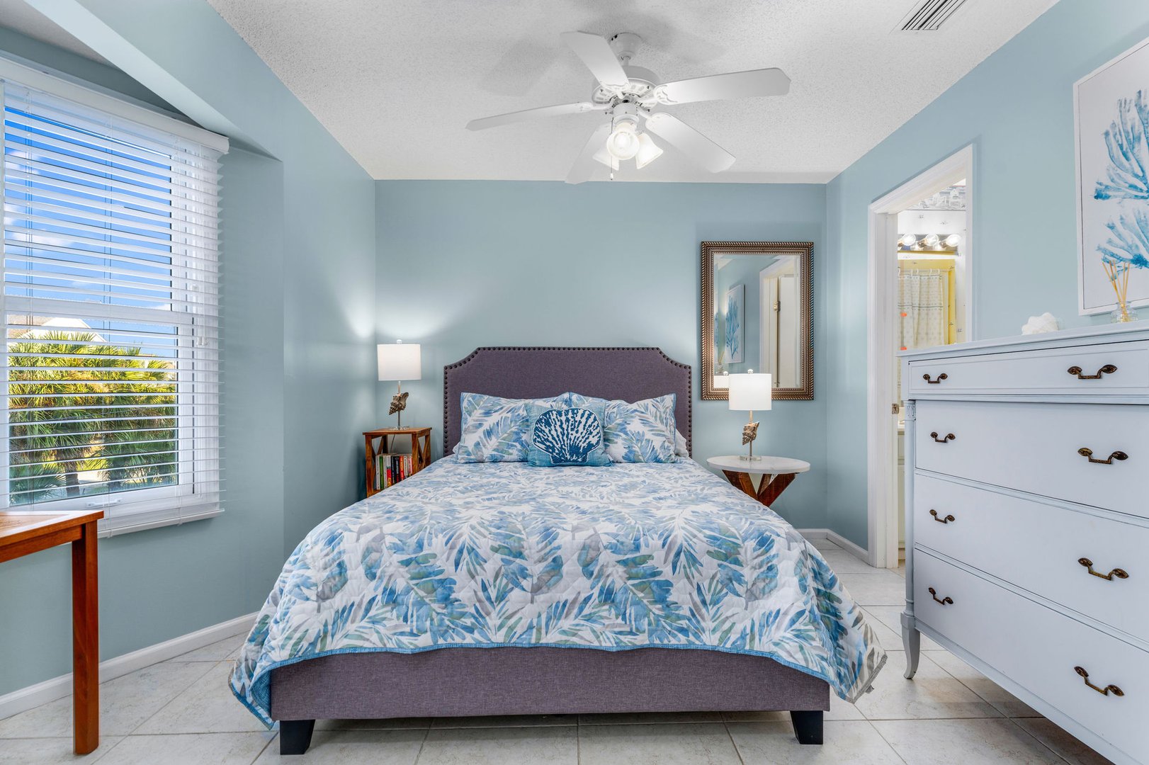 Interior view of The Salty Mermaid Cape San Blas monthly rental showing spacious living area with Gulf views and modern furnishings