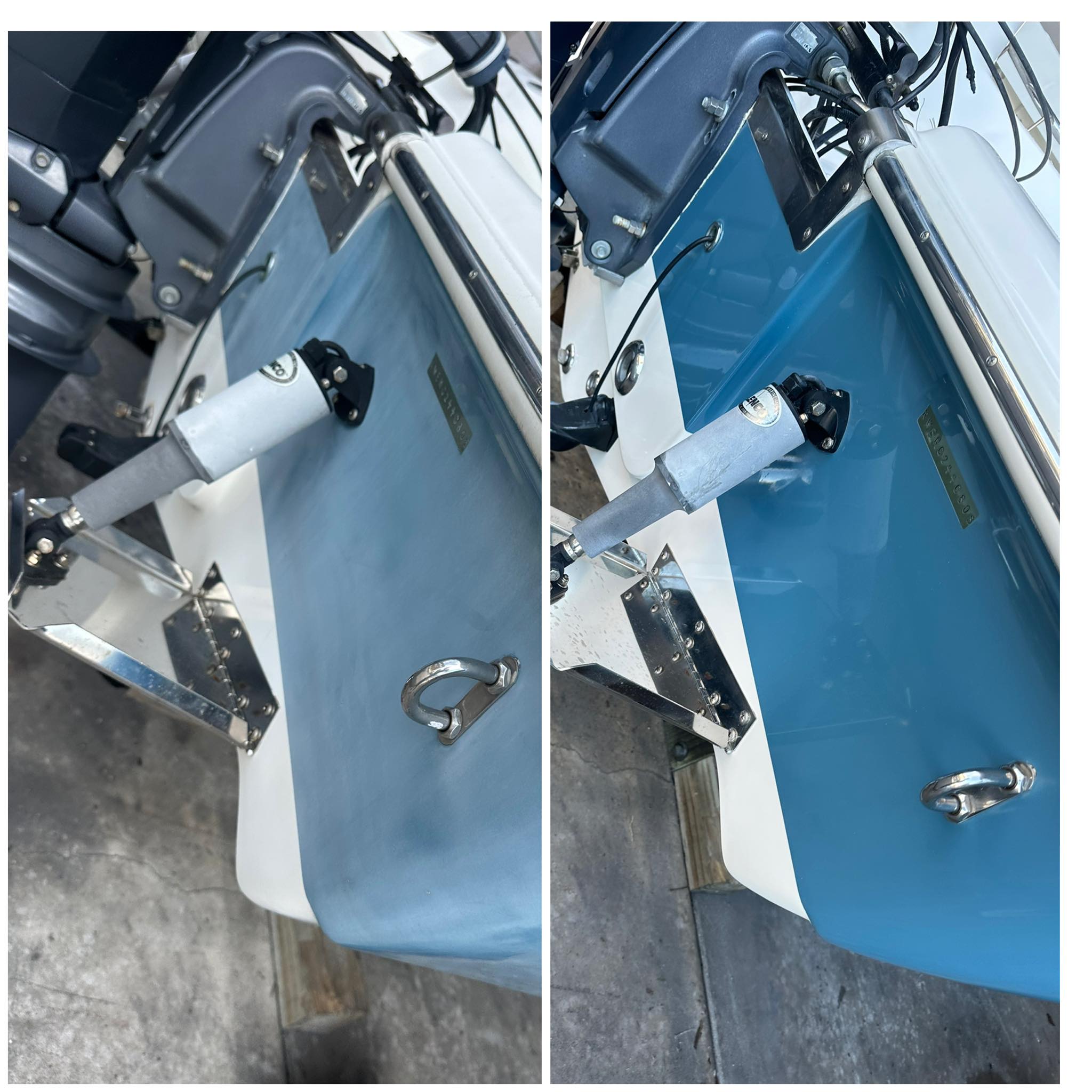 Before and after boat restoration