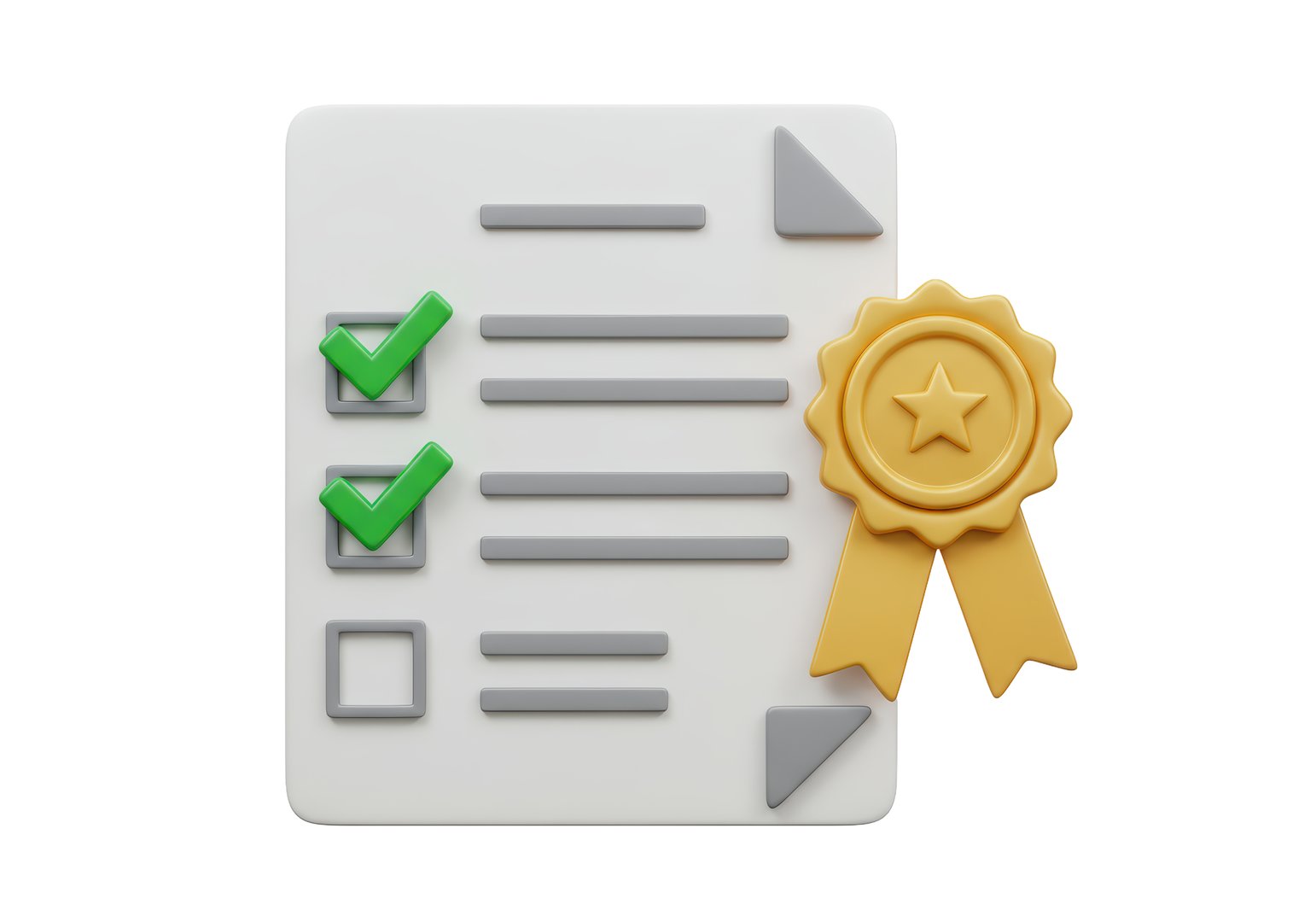 Isolated Certified Checklist Document with Quality Assurance Seal
