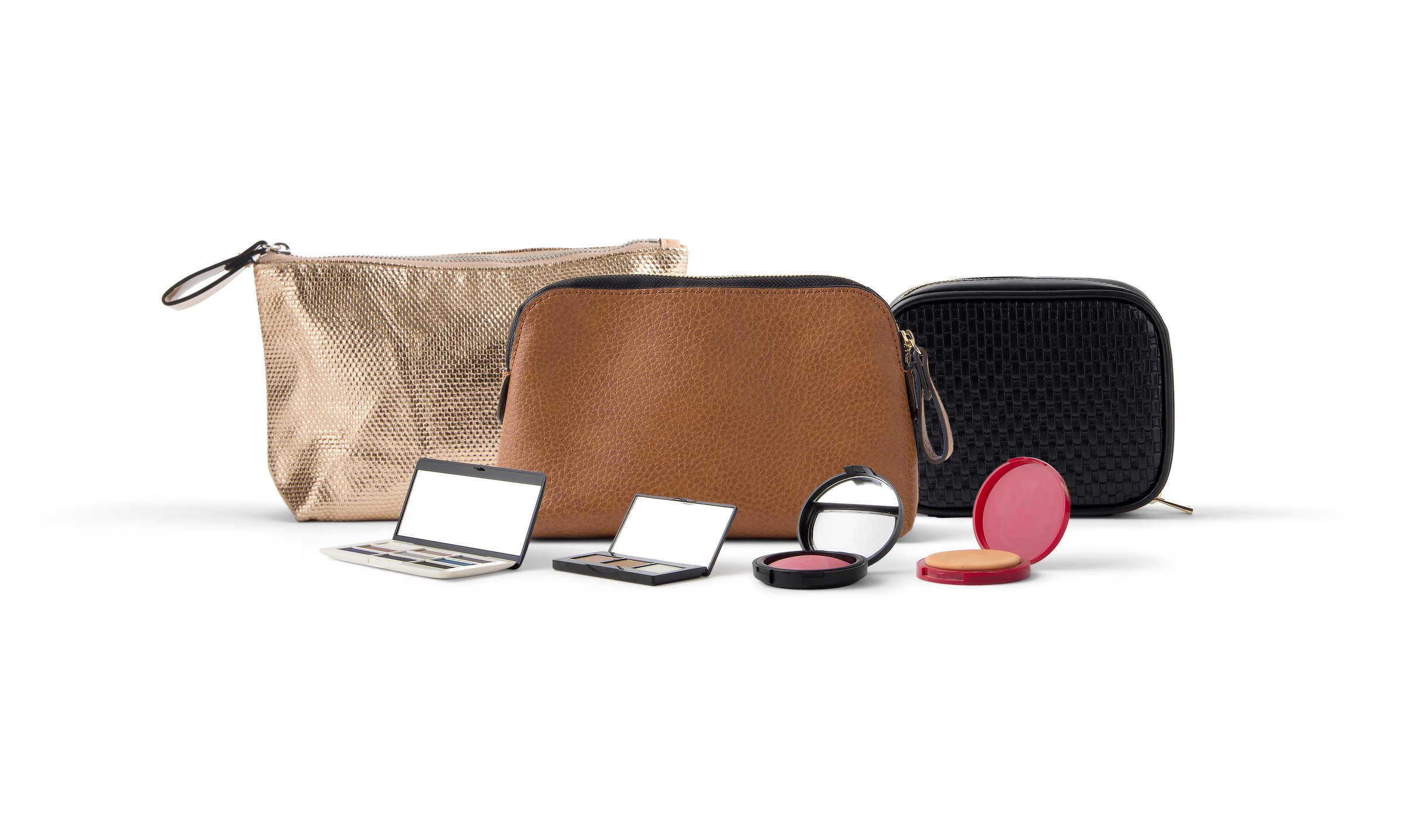 Ladies Clutch and Catalog with various vibrant colors on white background