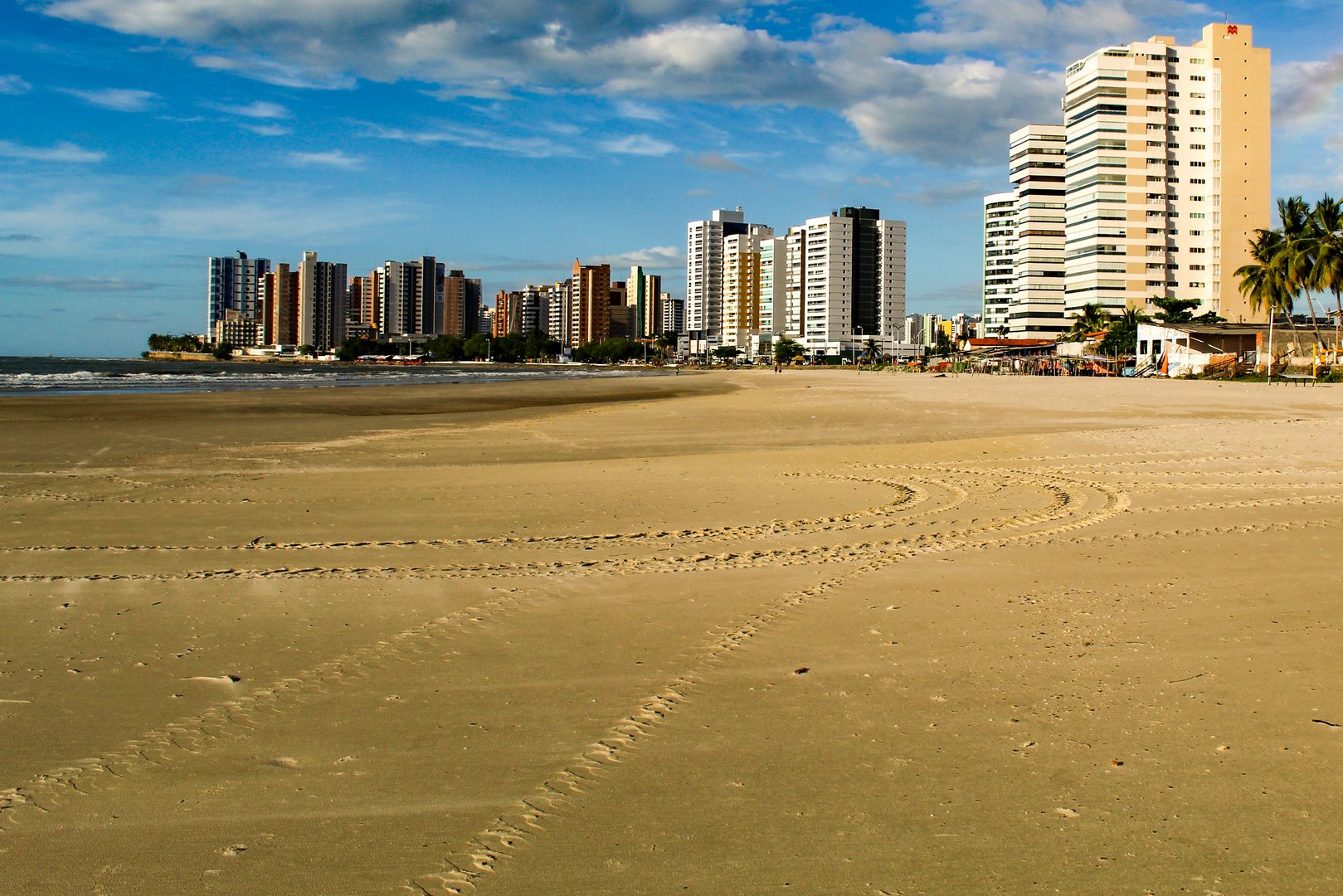 Ponta D'areia beach and modern beachfront apartment buildings in the city of São Luís, capital of the state of Maranhão, northeastern Brazil.