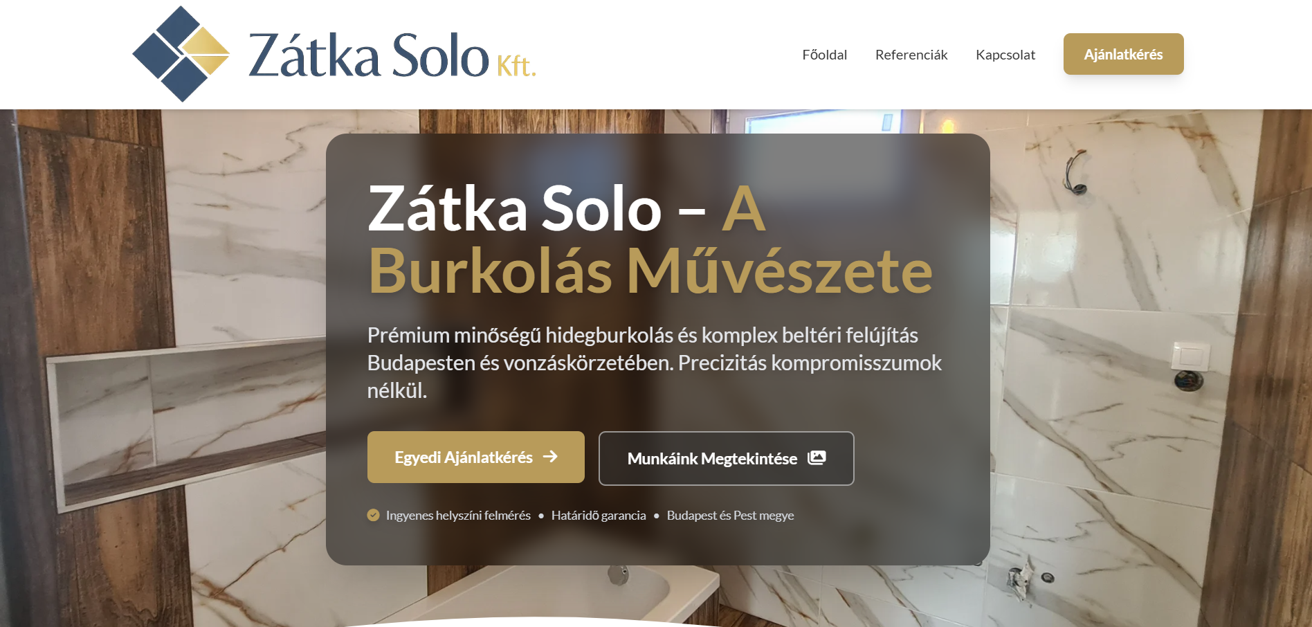 Zatka Sólo - Kész weboldal referenciamunka