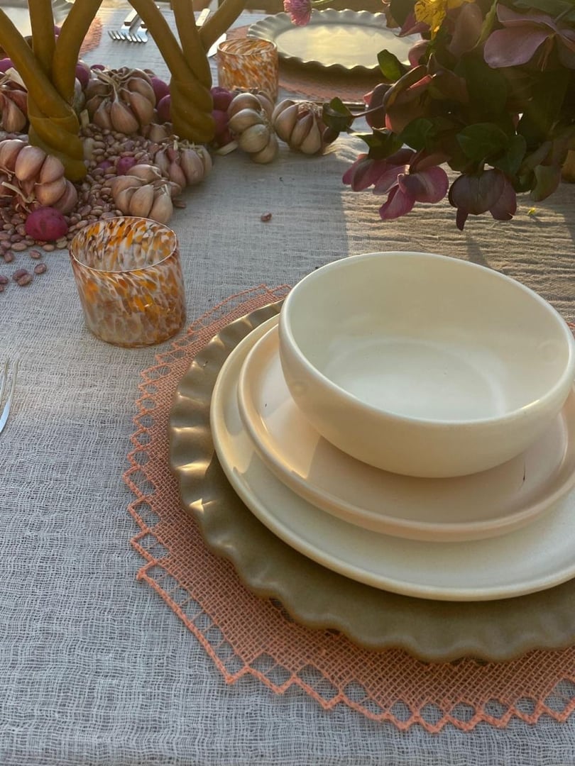 Bowl de Sopa, Plato Base de 25 cms y Trince de 20 cms