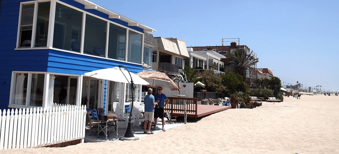 Sandy beach and Pacific Ocean coastline in Playa del Rey Los Angeles