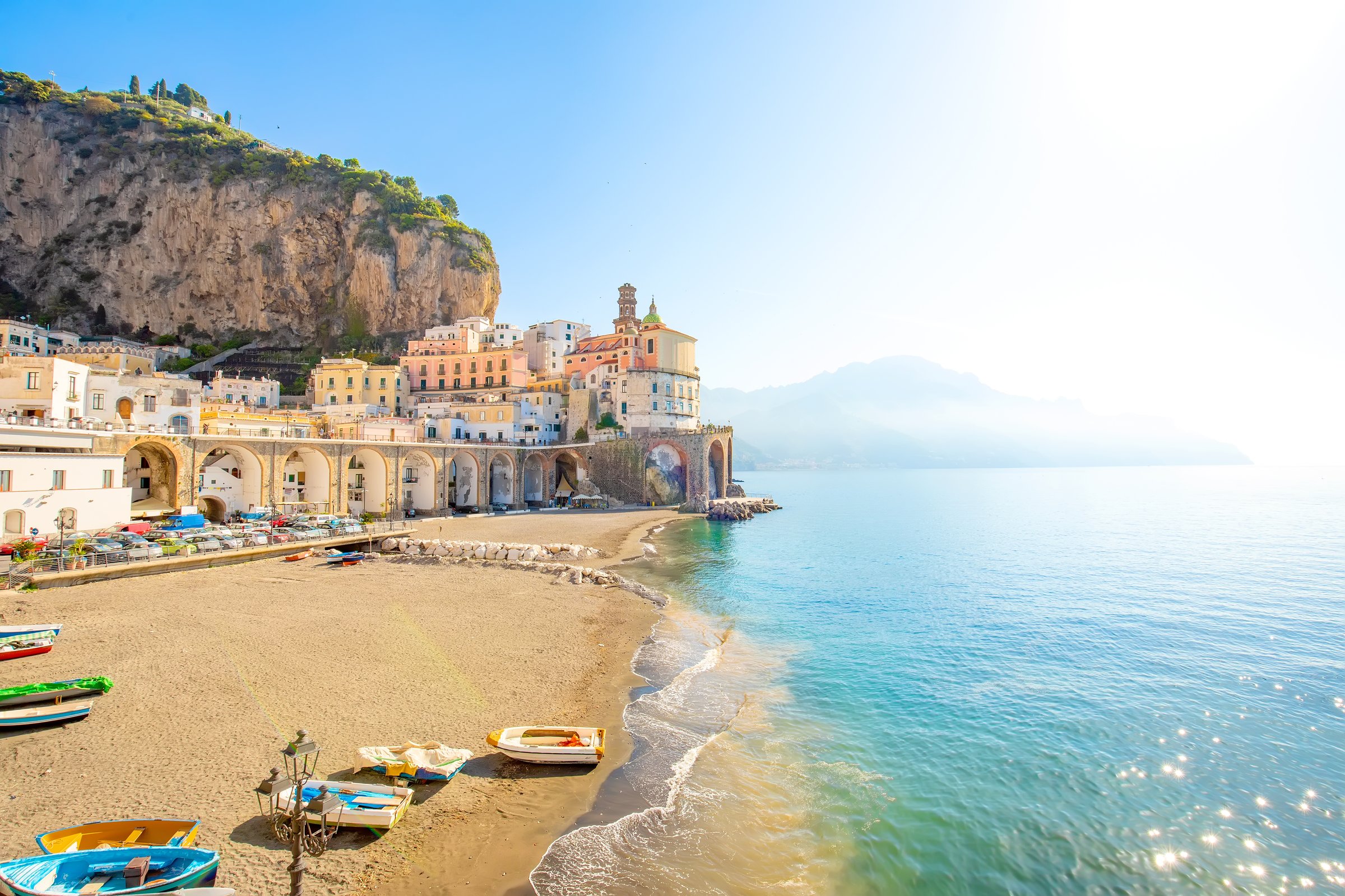 Small Italian village Atrani at early morning, Amalfi Coast, Italy travel photo