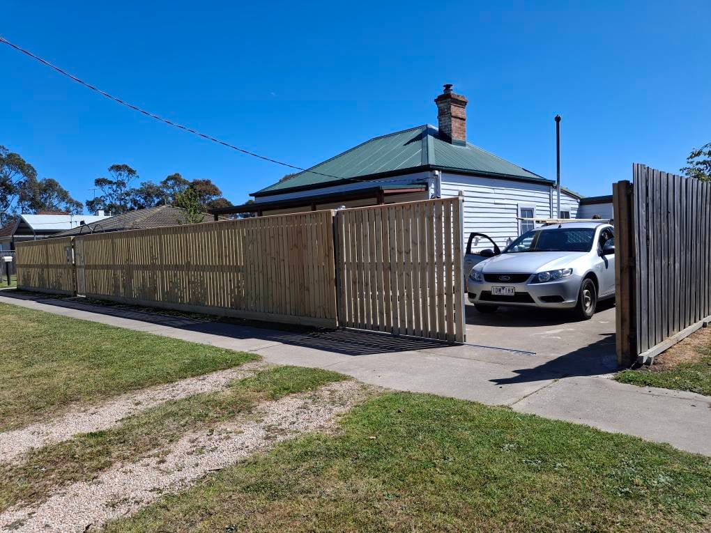 Completed timber fence installation in East Gippsland