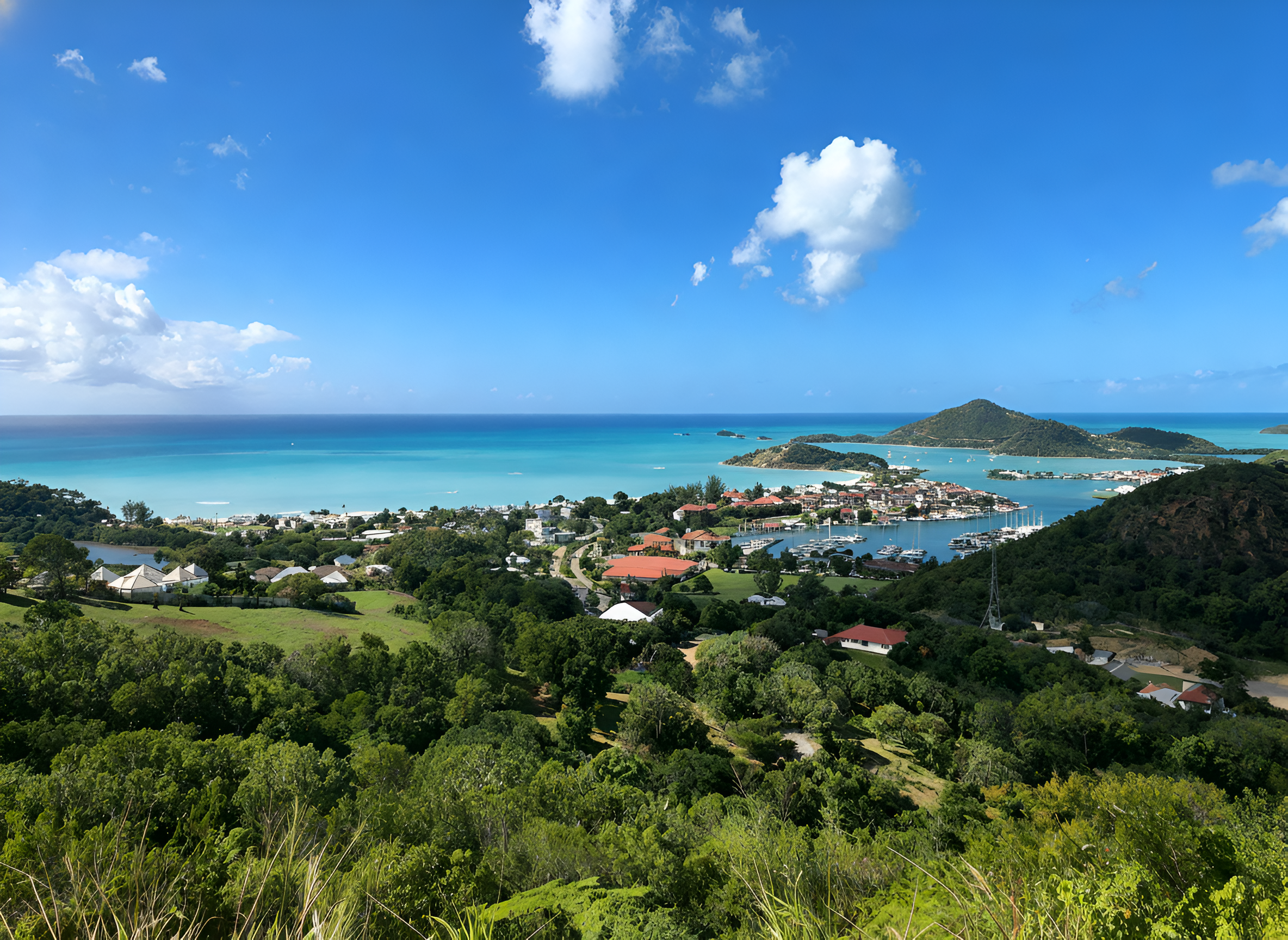 Antigua coastline background