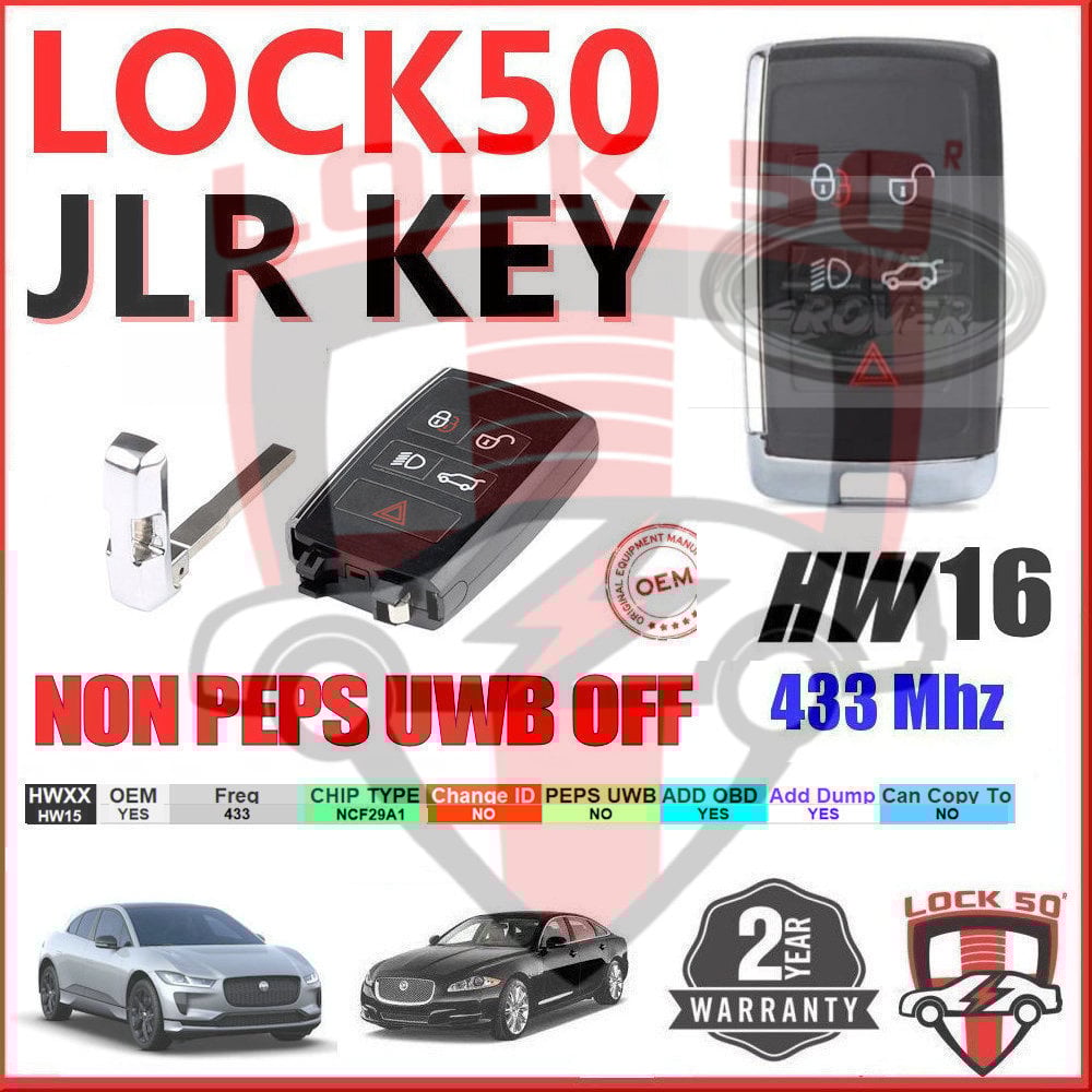 LOCK50 HW15 JLR OEM PSFOB NON-UWB NFC29A1 433 Land rover