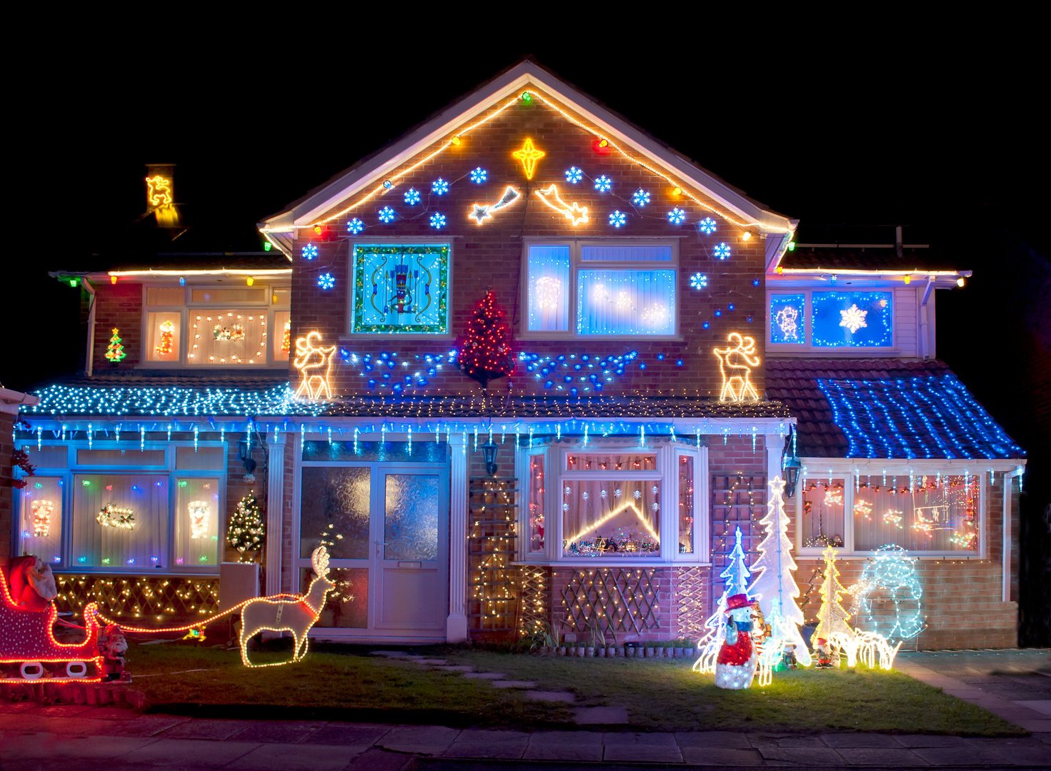 Christmas Lights on the outside of a house