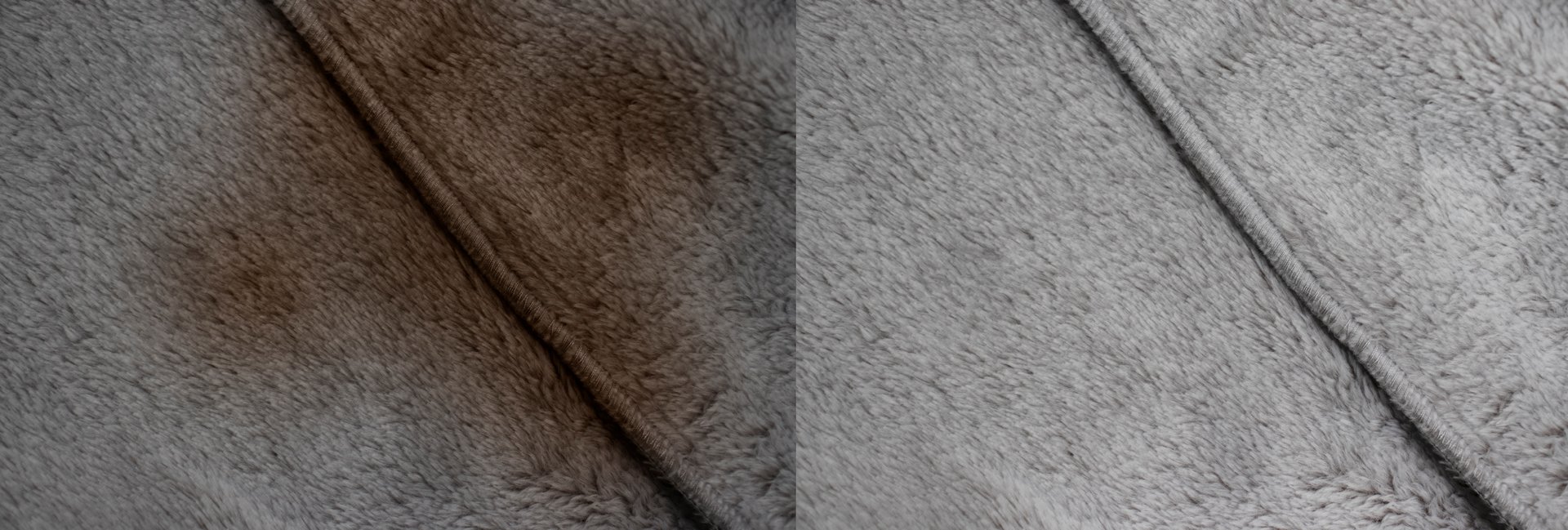 dirty stain on the carpet before and after cleaning