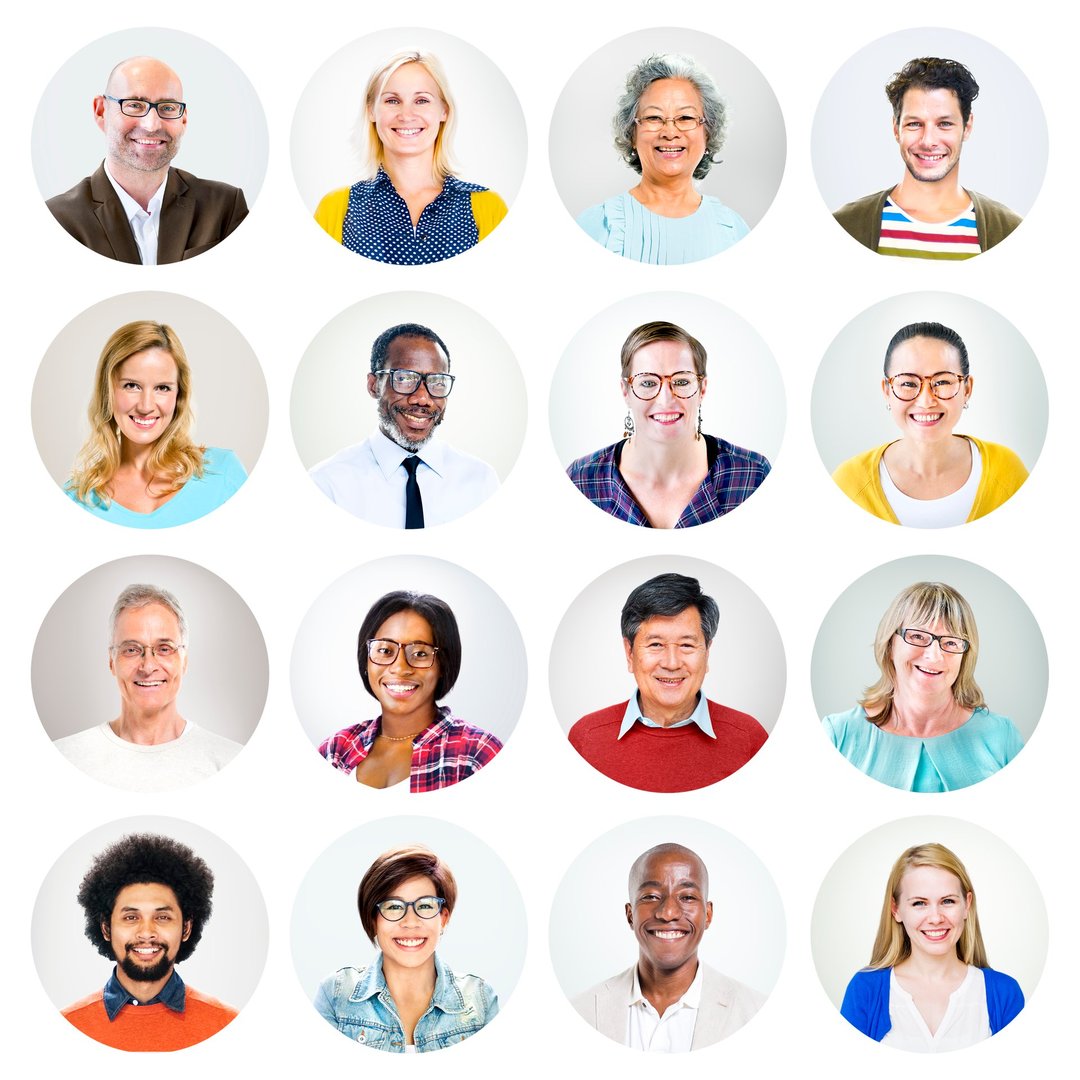 Happy Multiethnic Peoples' Headshot