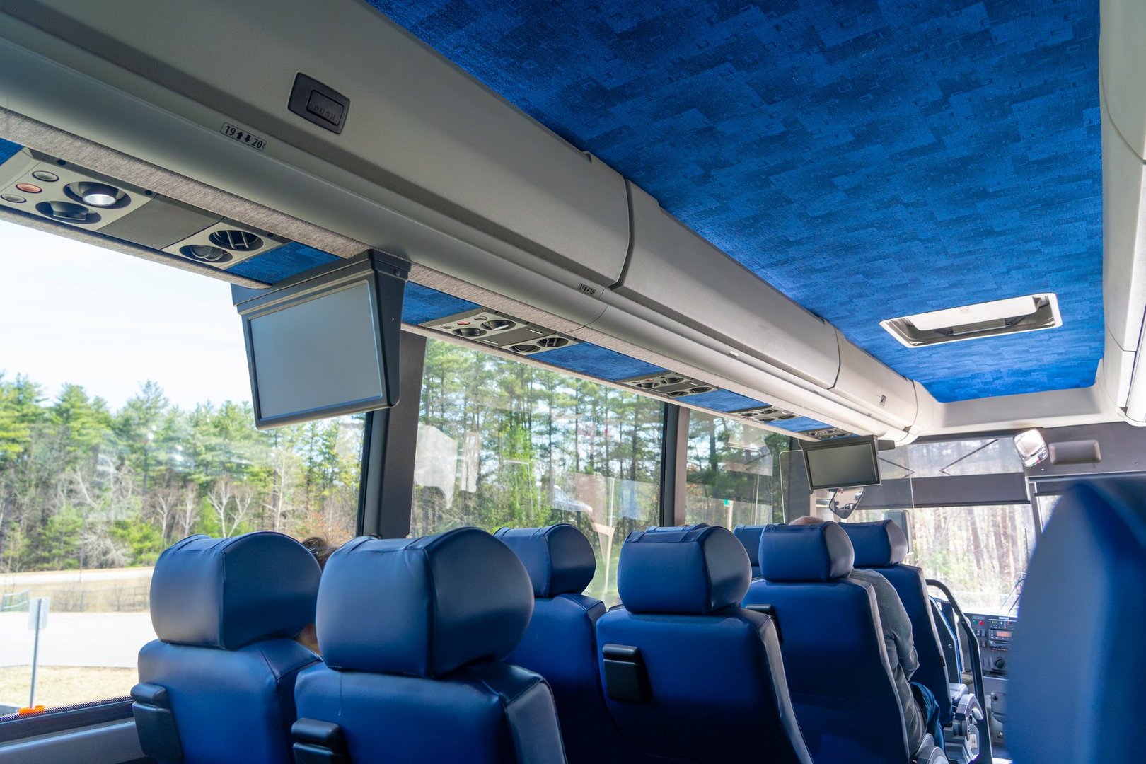 close up on leather seat on the bus