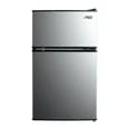 Arctic King 3.2 Cu ft Two Door Mini Fridge with Freezer, Stainless Steel