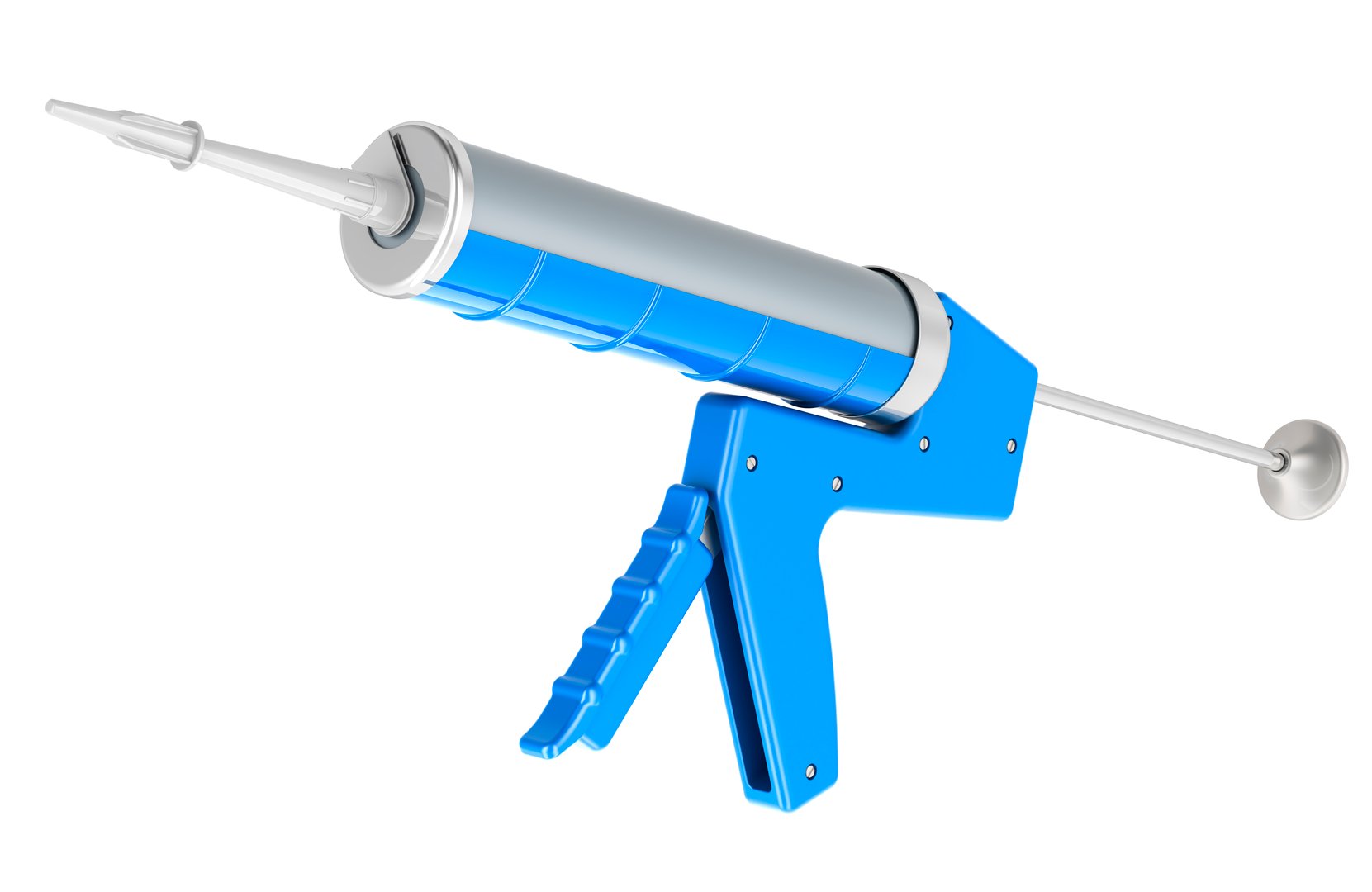 Hand Caulking Gun, Caulk Gun, Sealant Gun with silicone sealant tube, 3D rendering isolated on white background