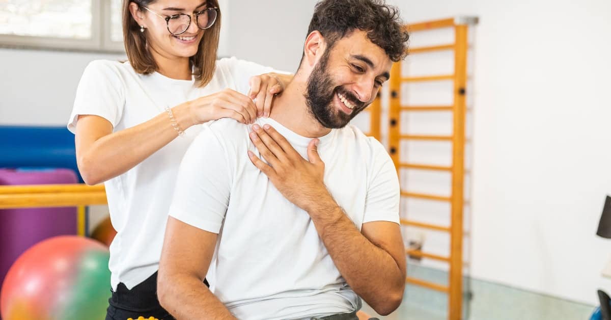 PT Therapist helping neck pain