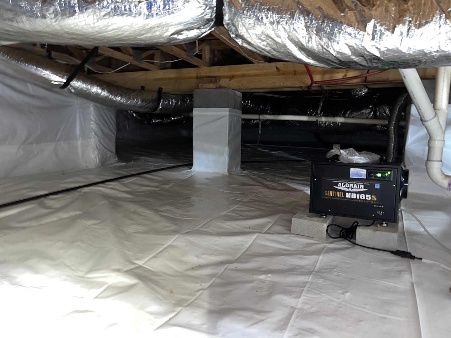 Crawlspace encapsulation and waterproofing project