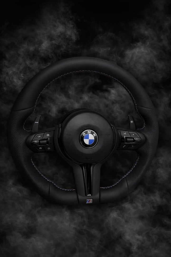 Steering wheel, isolated on the white background