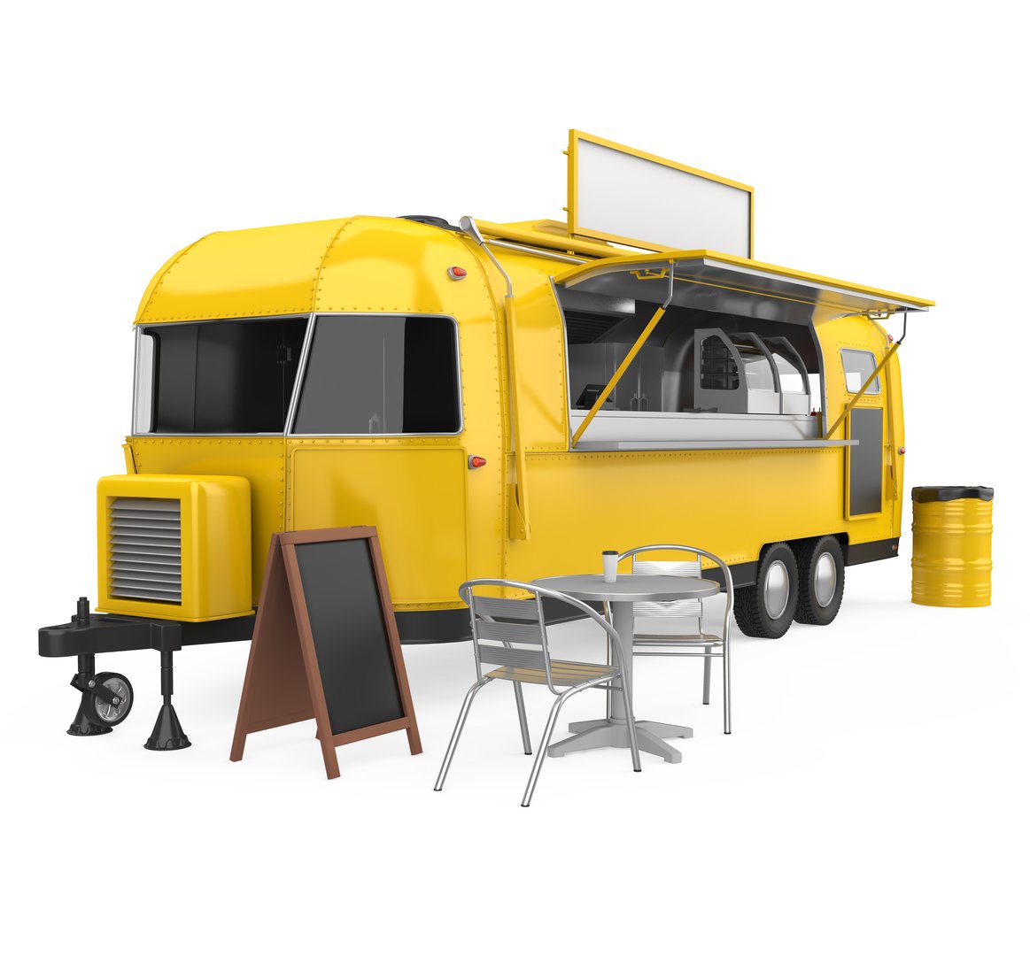 Food Truck isolated on background. 3D render
