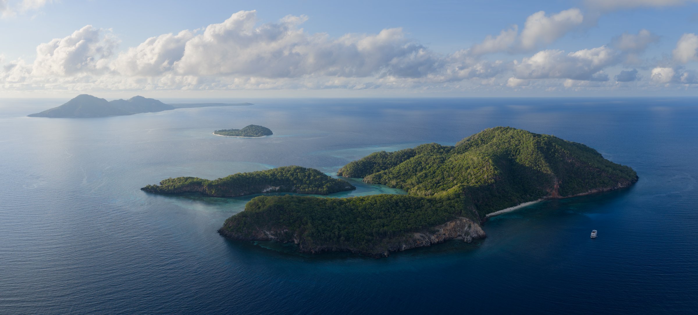 The beautiful island of Pulau Tellang, lies east of Alor, Indonesia. This area in the Banda Sea is known for its diverse coral reefs and spectacular scuba diving and snorkeling.