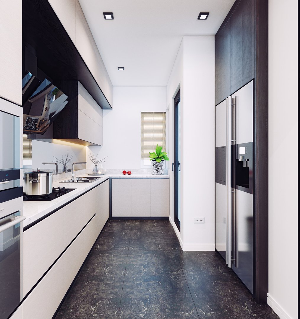 modern kitchen interior design. 3d rendering concept