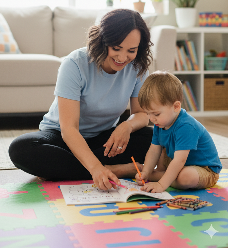Cultural education and diverse childcare showcasing bilingual learning environment