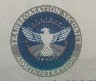 Logo of the Transportation Security Administration featuring an eagle with a shield and stars.