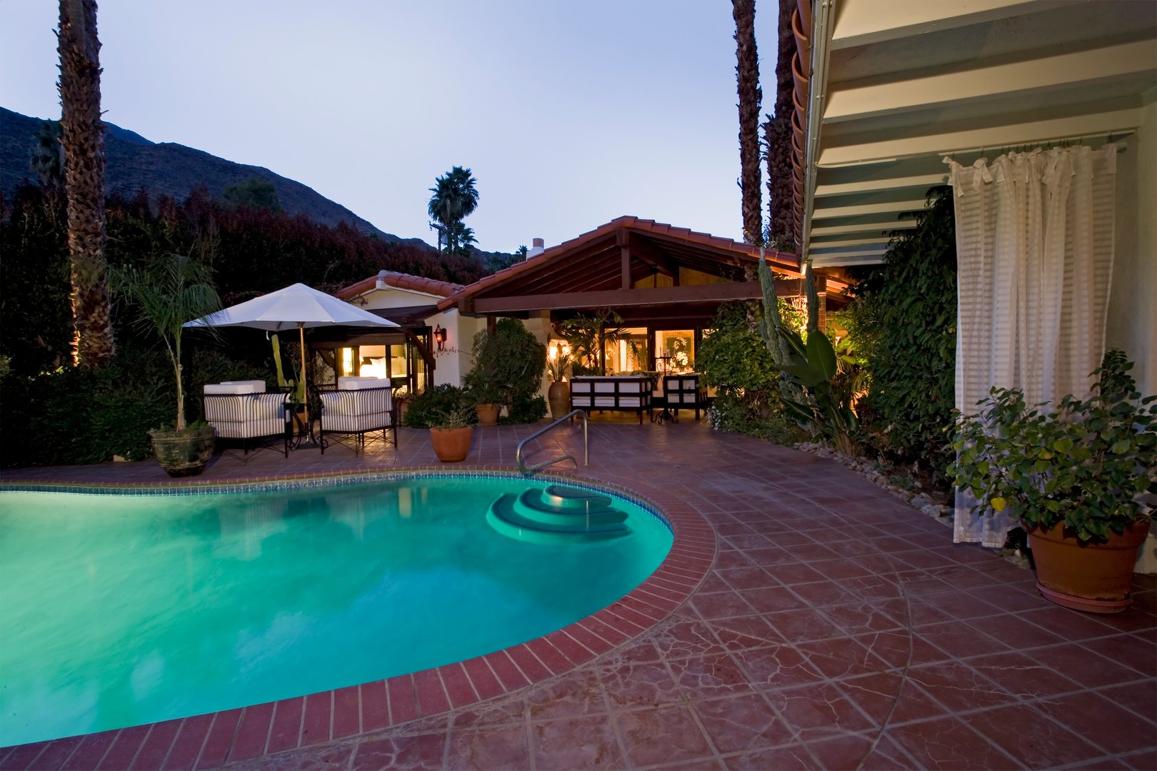 Luxury house exterior with swimming pool