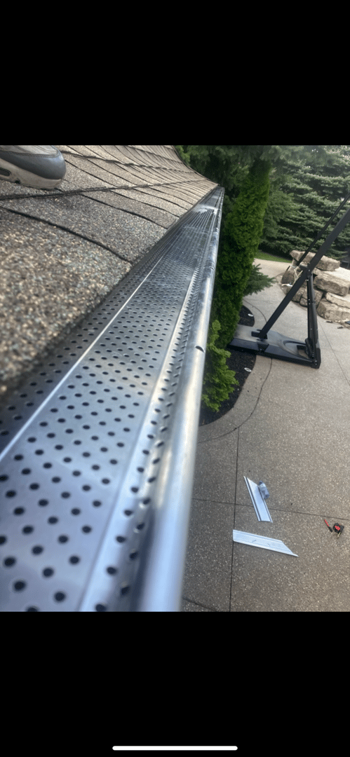 Gutter guard side view installation