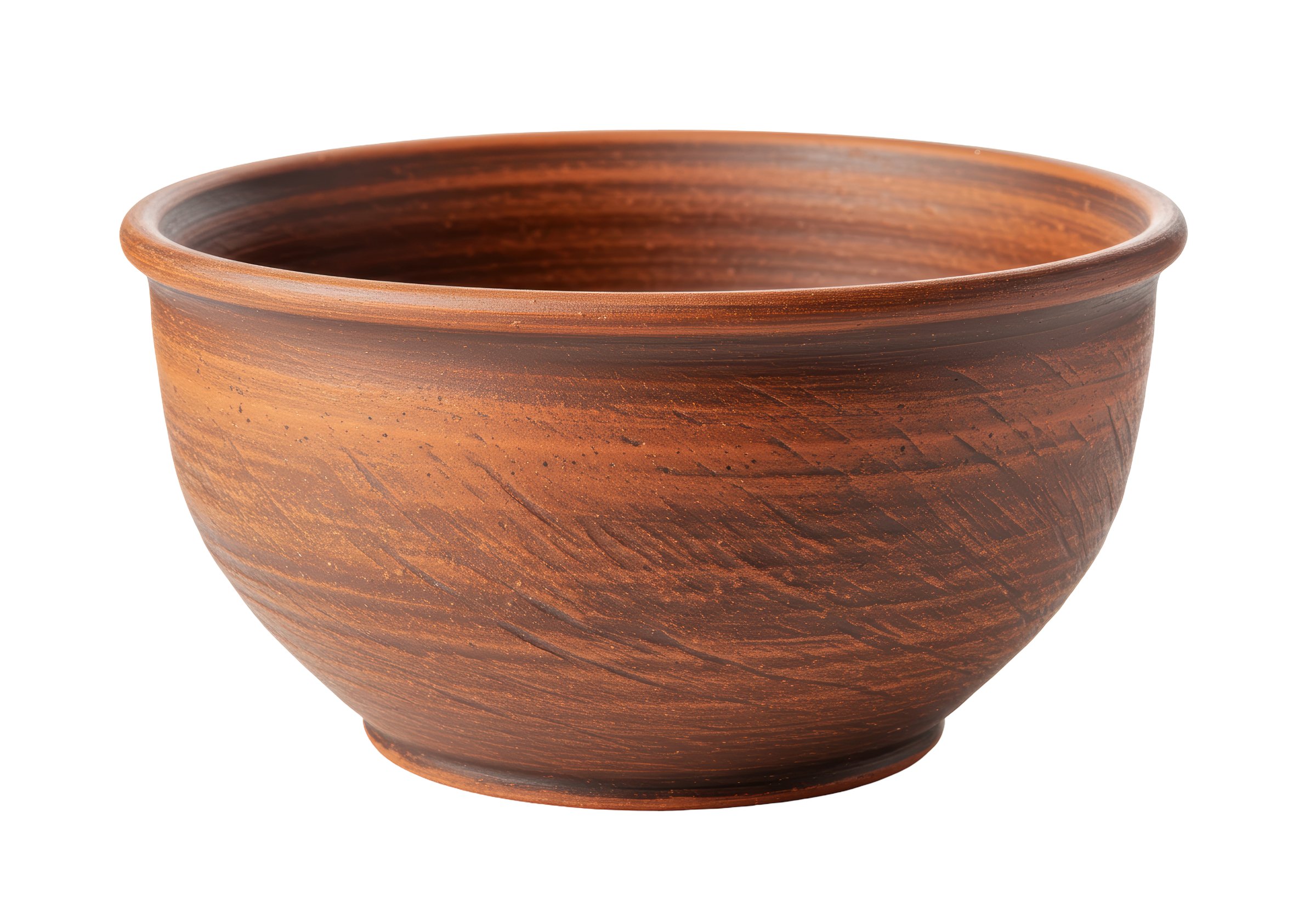 Isolated Rustic Ceramic Bowl with Earthy Texture