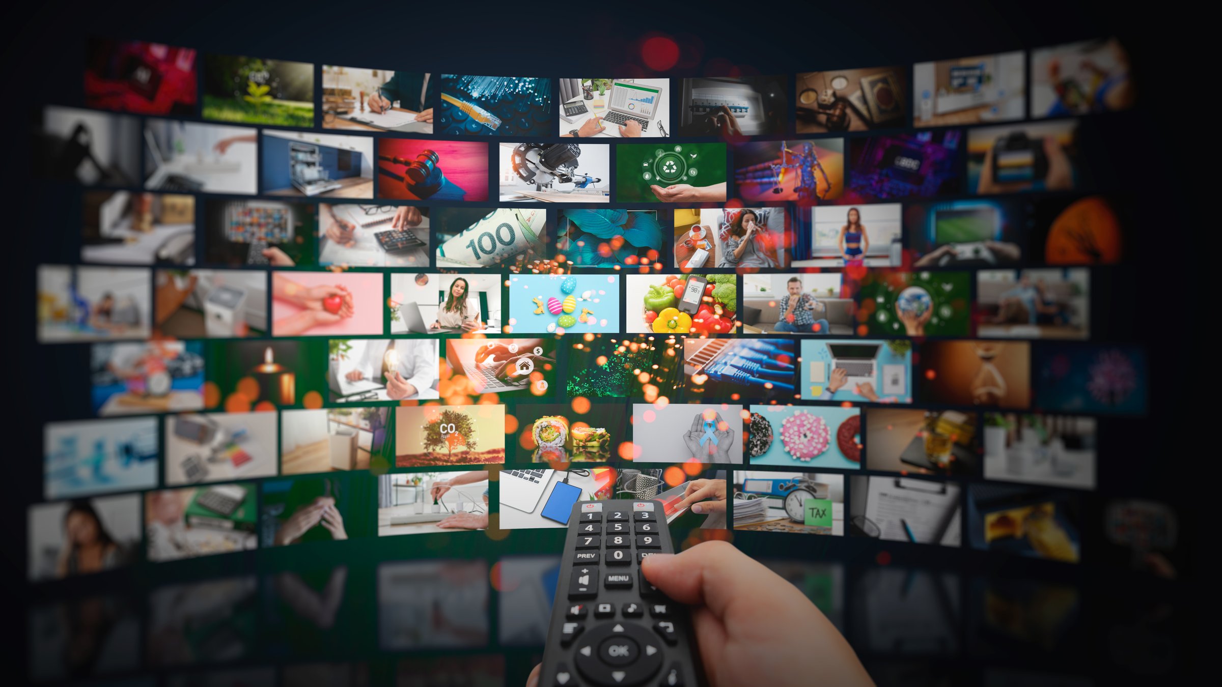 Media concept multiple television screens