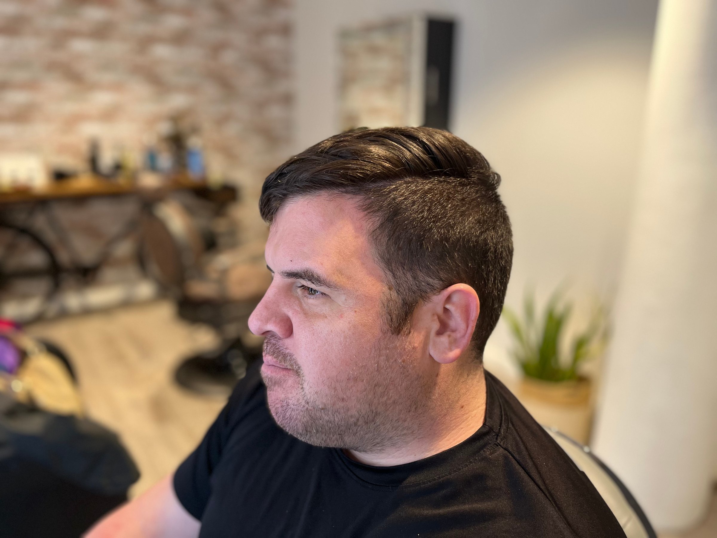 Before - Scissor cut with hard part