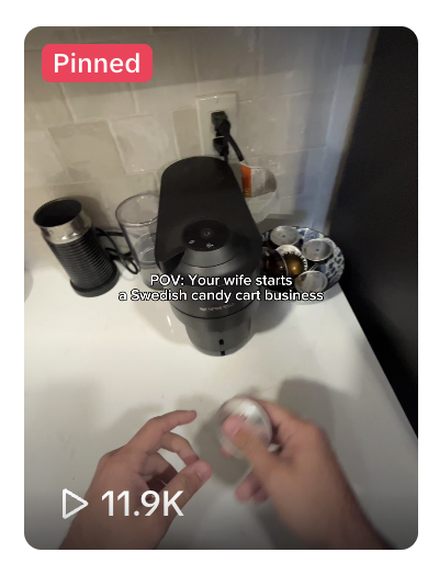TikTok analytics showing 11K views