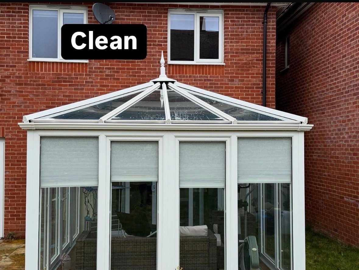 Before and after window cleaning results