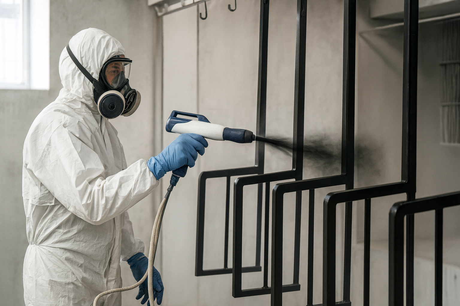 Powder coating process for outdoor metal fabrication