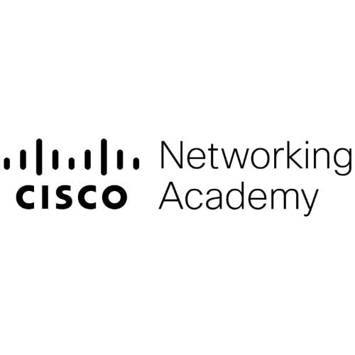Cisco Networking Academy logo with stylized text and network signal icon.