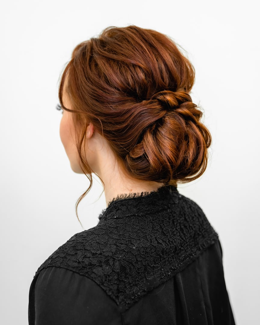 Elegant updo hair styling