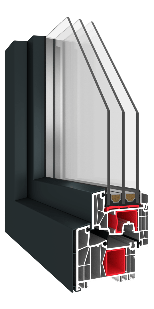 Kömmerling 88 MD AC profiel doorsnede met AC Technology