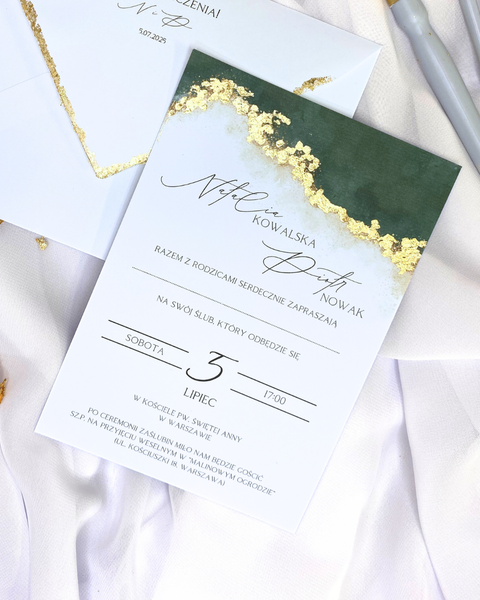 Zaproszenie złocone 7