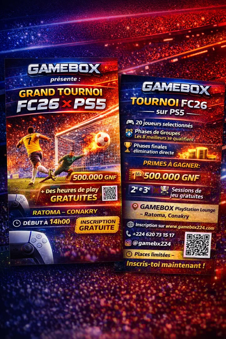 Tournoi FC26 sur PS5 à GAMEBOX