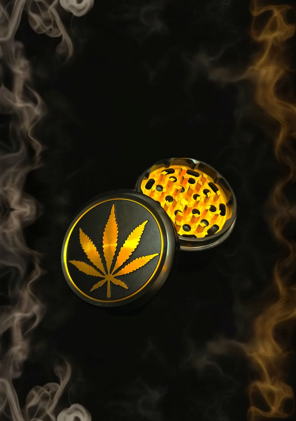 Gold Leaf grinder with smoke effect