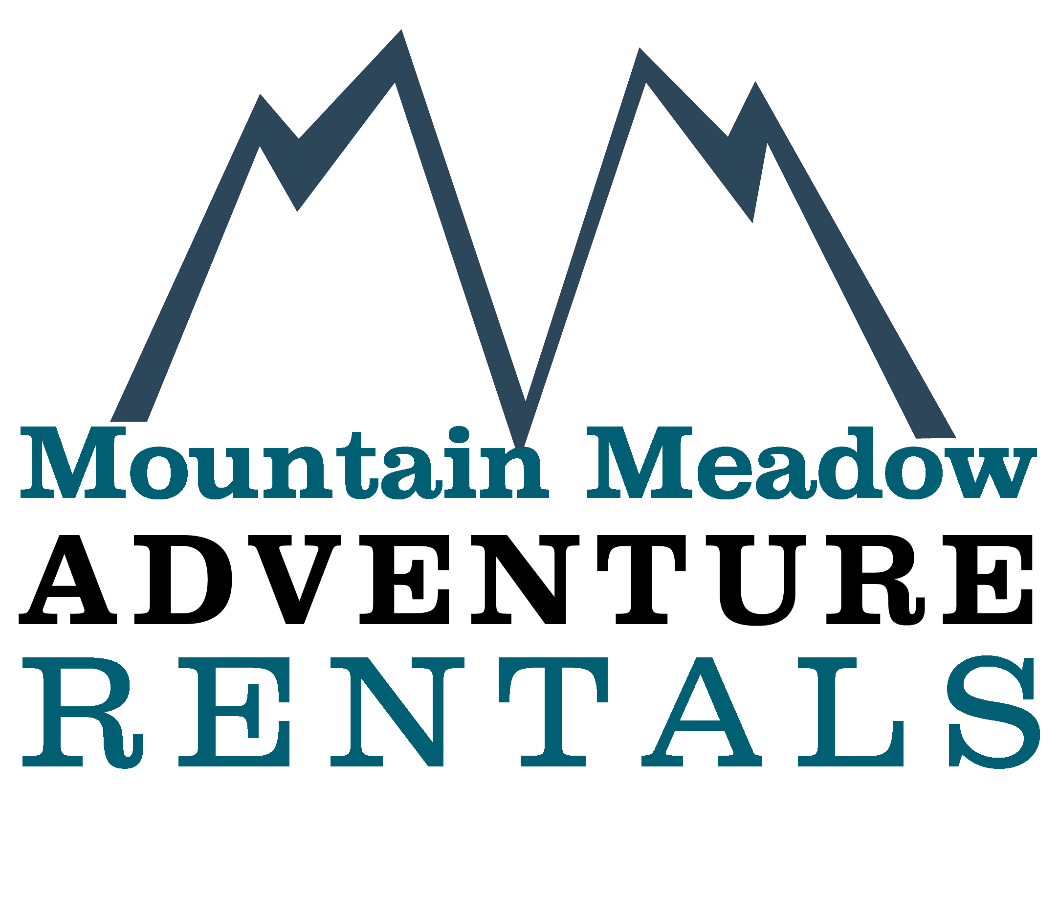 Logo with stylized mountains and the text Mountain Meadow Rentals in bold lettering below.