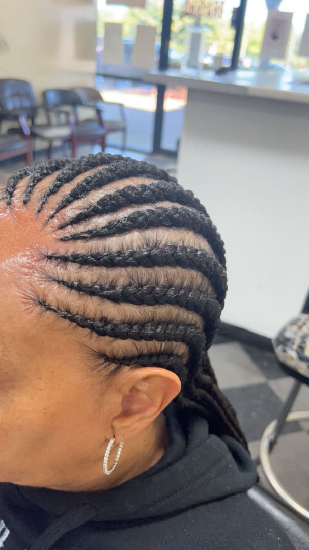 Professional braiding work at Irene's Hair Braiding