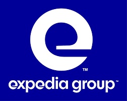 Expedia Group logo with a stylized lowercase 'e' above the company name on a blue background.