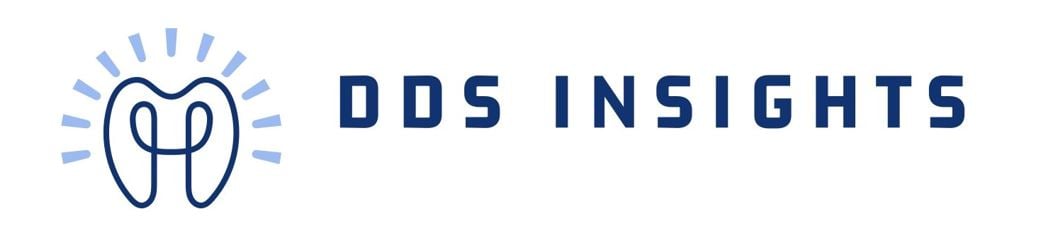 DDS Insights logo featuring a stylized tooth with blue rays surrounding it, next to the text "DDS INSIGHTS."