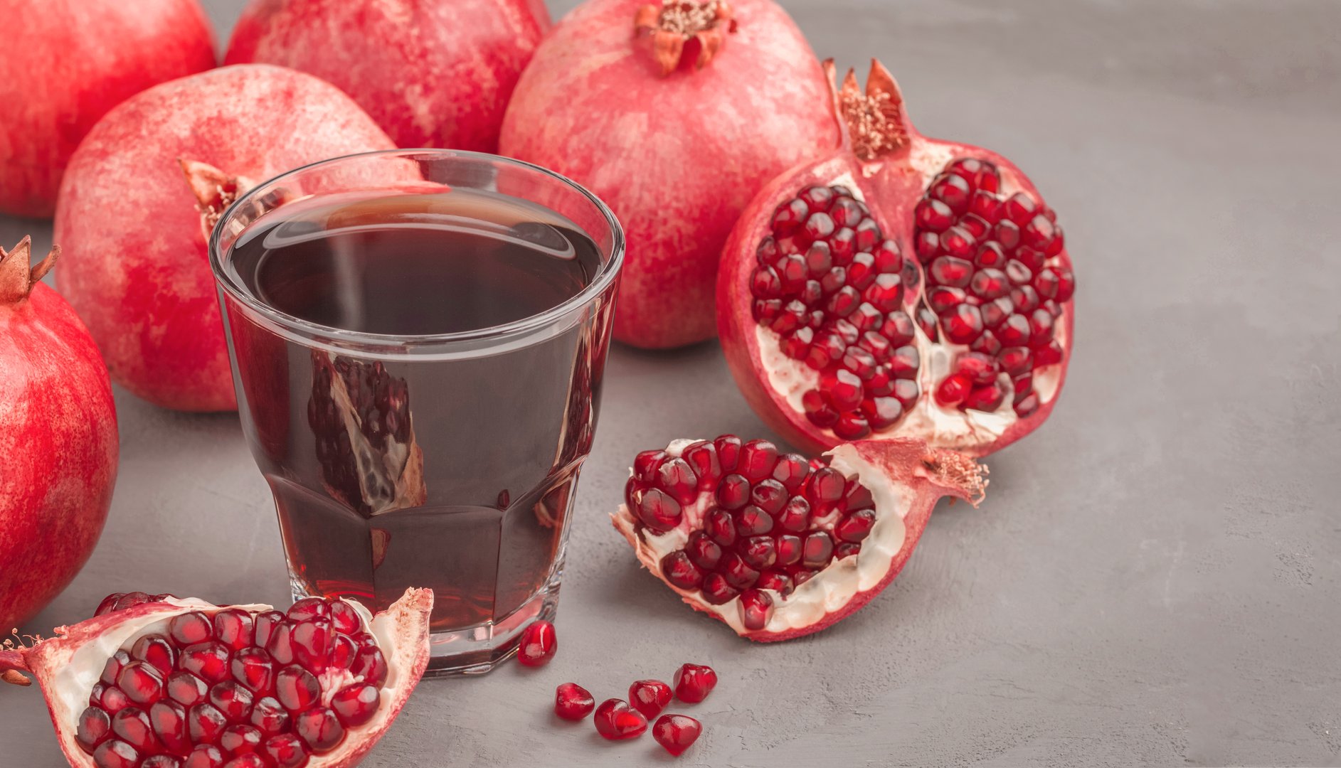 Fresh pomegranate juice with fruits