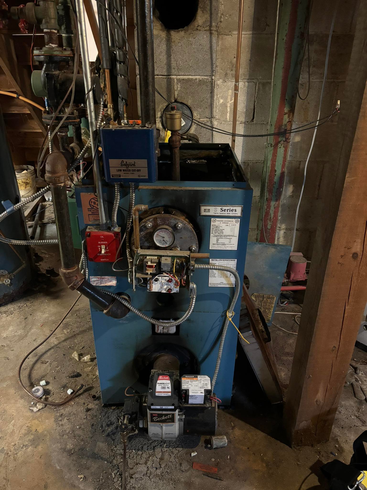 Oil burner system needing service