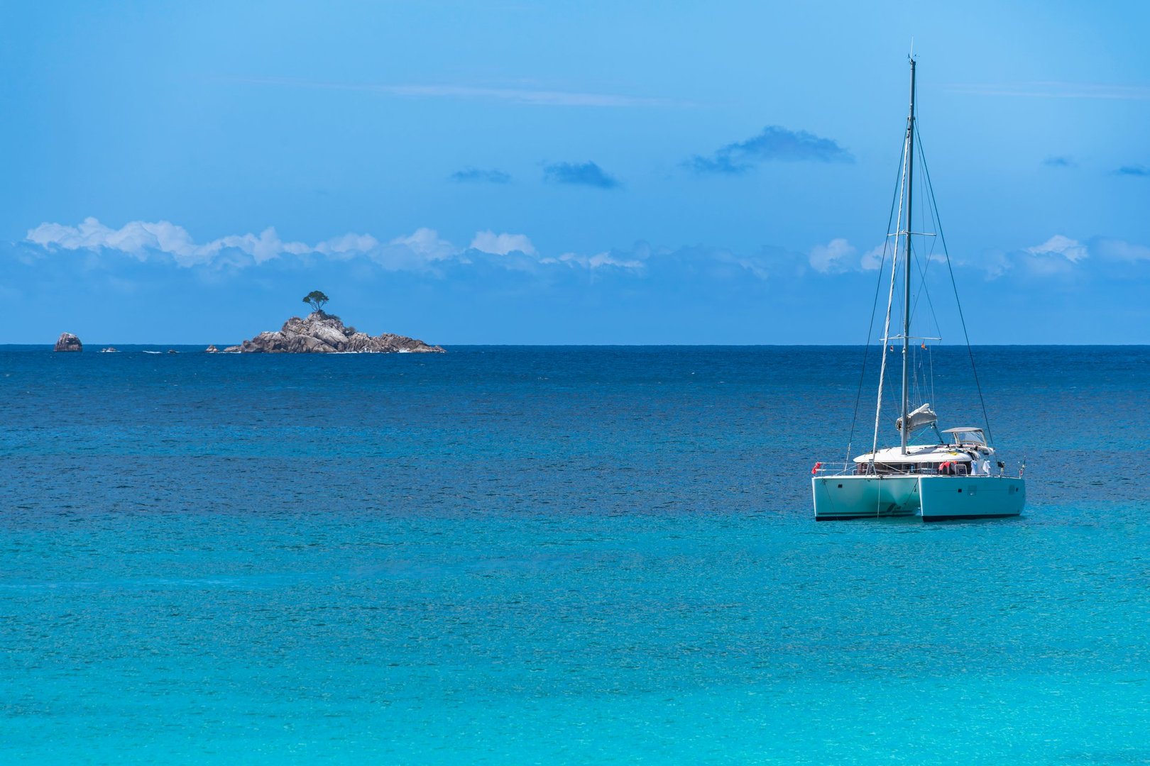 Dreamlike Scenery On The Ferry Ride From La Digue To Mahe